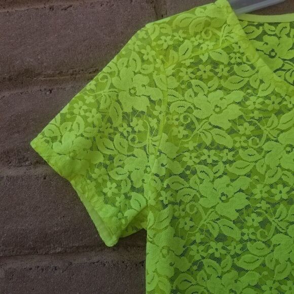 Neon green swim suit coverup. Sz L - Picture 5 of 11